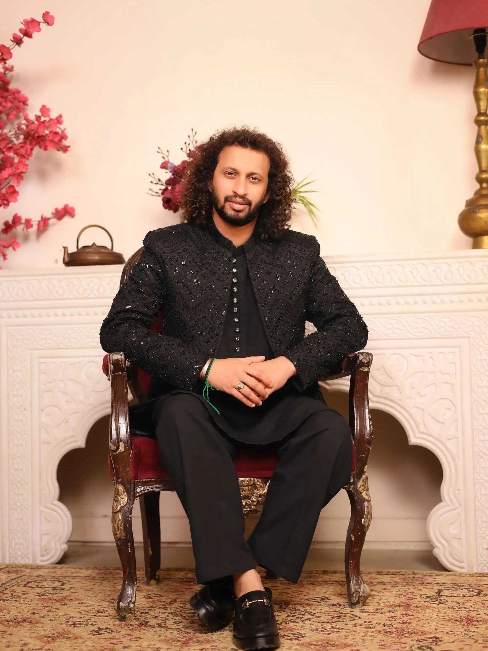 NAWAB – Pakistani Groom Sherwani by Ahsan Tariq Couture – view 10