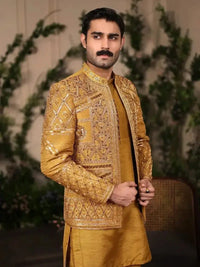 Nishan-e-Manzil – Pakistani Open Prince Coat by Ahsan Tariq Couture – view 6
