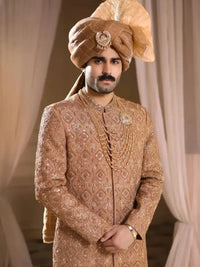 Pehlwani Poshak – Pakistani Groom Sherwani by Ahsan Tariq Couture – view 3