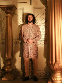 Qalandar – Pakistani Groom Sherwani by Ahsan Tariq Couture – view 2