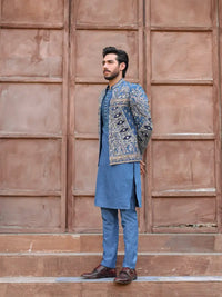 QALB – Pakistani Open Prince Coat by Ahsan Tariq Couture – view 6