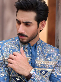 QALB – Pakistani Open Prince Coat by Ahsan Tariq Couture – view 8