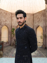 QARA – Pakistani Groom Sherwani by Ahsan Tariq Couture – view 2