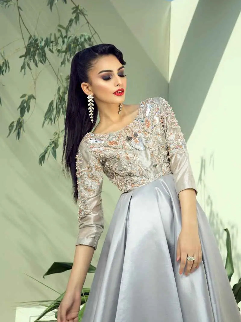 Quicksilver – Pakistani Engagement Wear by Ahsan Tariq Couture – view 3