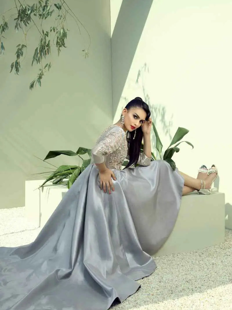 Quicksilver – Pakistani Engagement Wear by Ahsan Tariq Couture – view 5