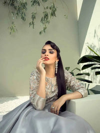 Quicksilver – Pakistani Engagement Wear by Ahsan Tariq Couture – view 6