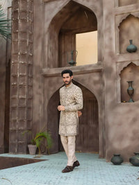 QURB – Pakistani Groom Sherwani by Ahsan Tariq Couture – view 4