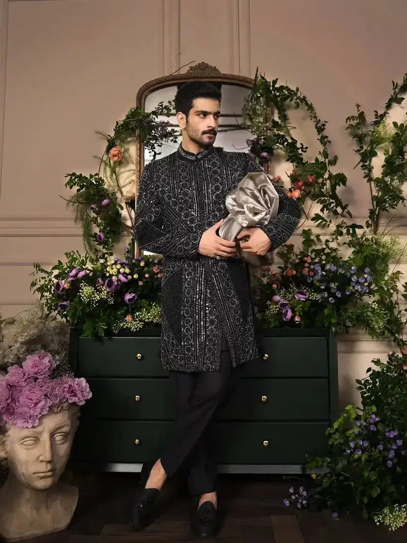 Ranjeet Singh Royal – Pakistani Groom Sherwani by Ahsan Tariq Couture – view 7