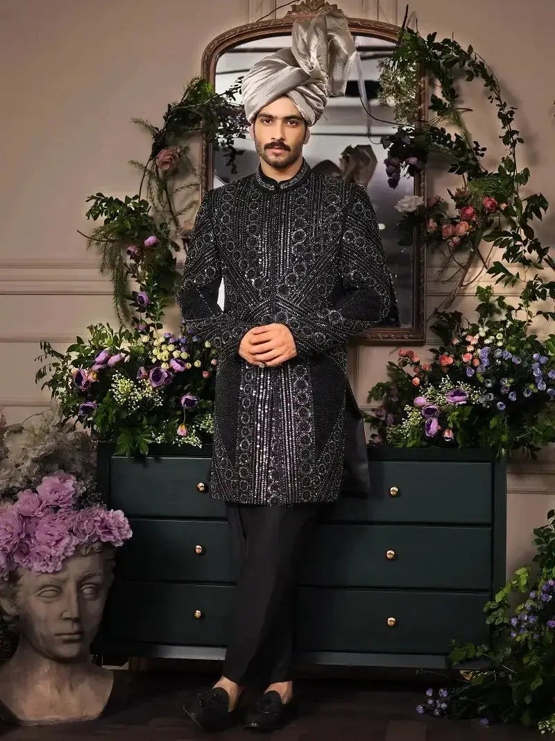 Ranjeet Singh Royal – Pakistani Groom Sherwani by Ahsan Tariq Couture – view 10