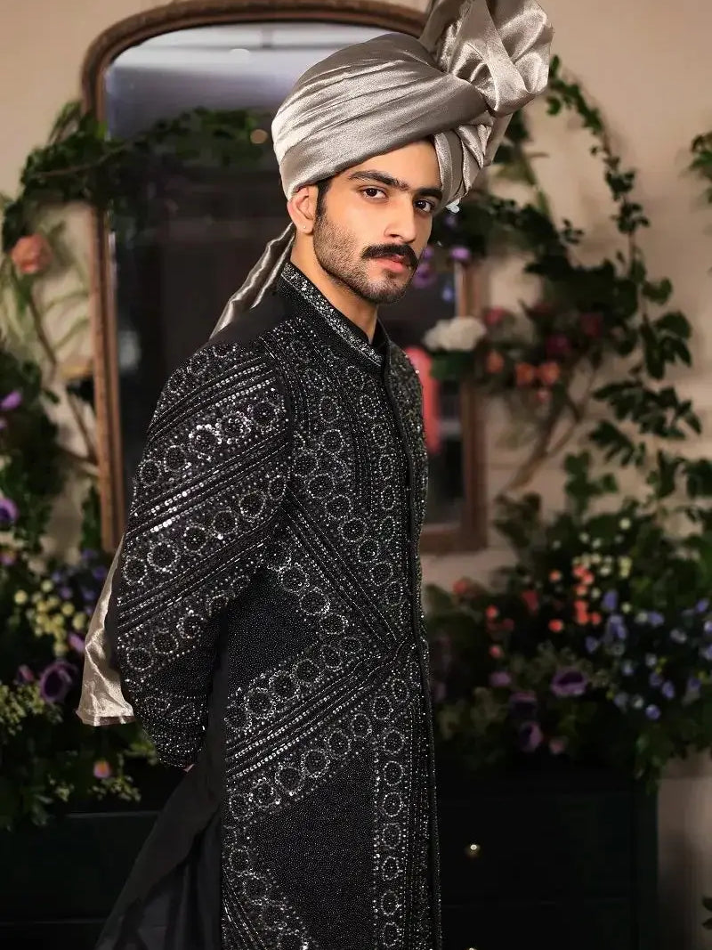 Ranjeet Singh Royal – Pakistani Groom Sherwani by Ahsan Tariq Couture – view 11