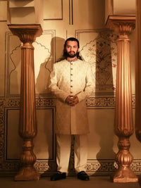 Ranjha – Pakistani Groom Sherwani by Ahsan Tariq Couture – view 3