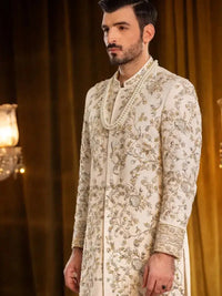 SALEEM – Pakistani Groom Sherwani by Ahsan Tariq Couture – view 4
