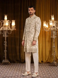 SALEEM – Pakistani Groom Sherwani by Ahsan Tariq Couture – view 1