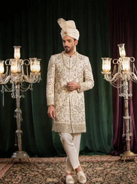SALEEM – Pakistani Groom Sherwani by Ahsan Tariq Couture – view 2