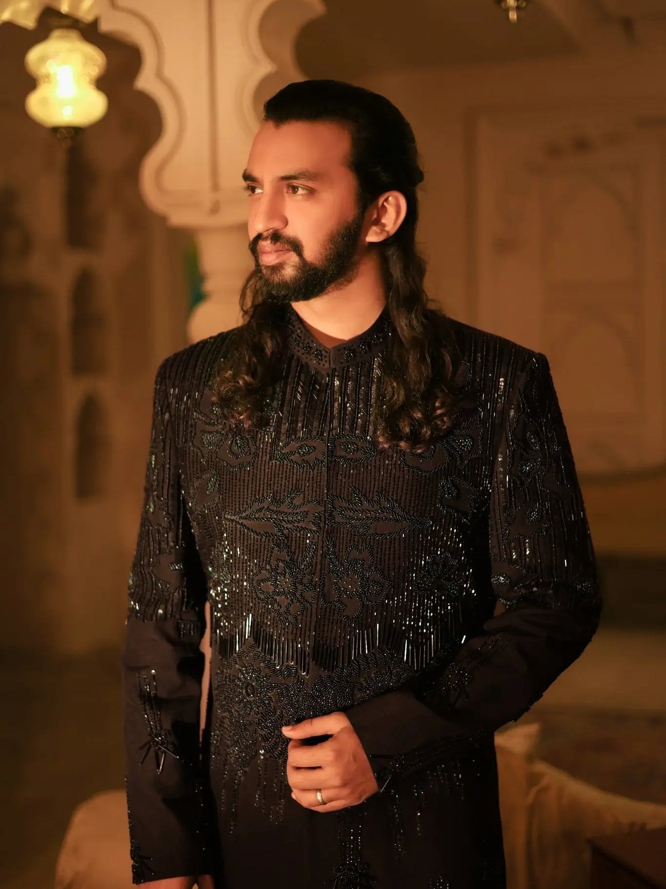 Shahenshah – Pakistani Groom Sherwani by Ahsan Tariq Couture – view 3