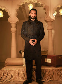 Shahenshah – Pakistani Groom Sherwani by Ahsan Tariq Couture – view 1