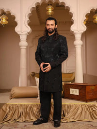 Shahenshah – Pakistani Groom Sherwani by Ahsan Tariq Couture – view 4
