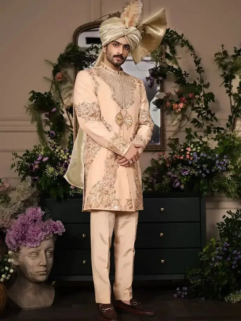 Shairshah – Pakistani Groom Sherwani by Ahsan Tariq Couture – view 8