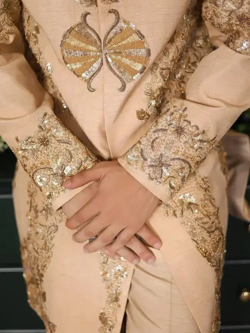Shairshah – Pakistani Groom Sherwani by Ahsan Tariq Couture – view 4