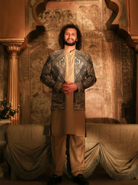 Shayar – Pakistani Open Prince Coat by Ahsan Tariq Couture – view 1
