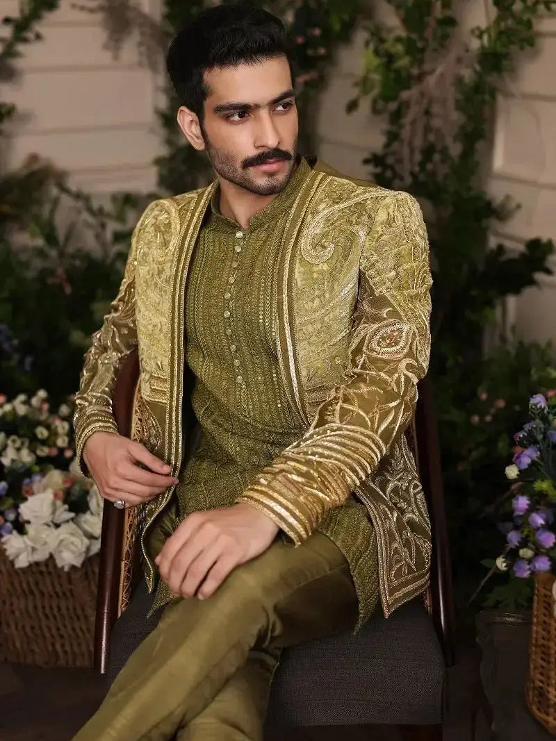 Sherawala Velvet – Pakistani Formal Suit by Ahsan Tariq Couture – view 6