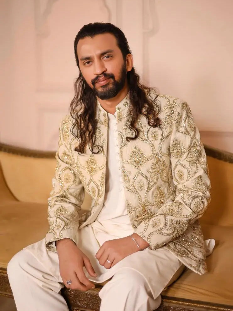 Sikandar – Pakistani Open Prince Coat by Ahsan Tariq Couture – view 5