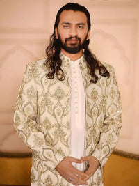 Sikandar – Pakistani Open Prince Coat by Ahsan Tariq Couture – view 4