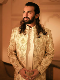 Sikandar – Pakistani Open Prince Coat by Ahsan Tariq Couture – view 3
