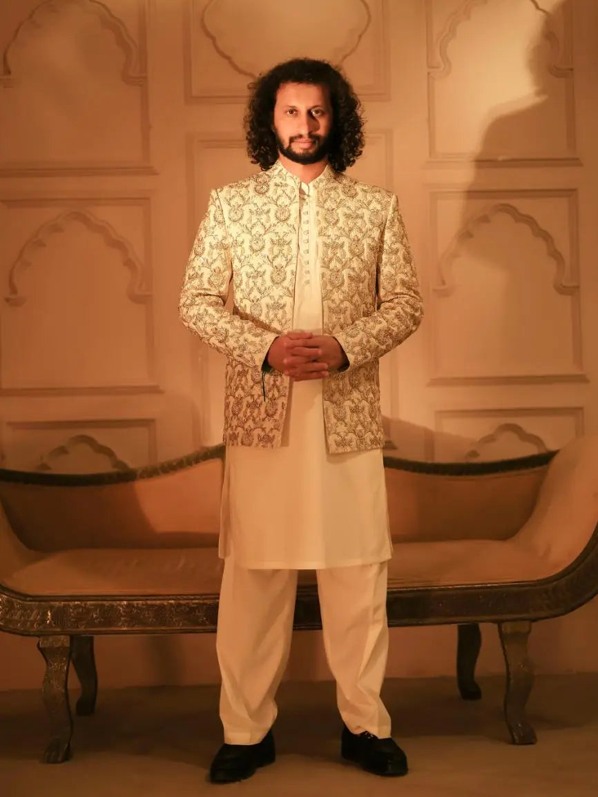 Sultan – Pakistani Open Prince Coat by Ahsan Tariq Couture – view 6