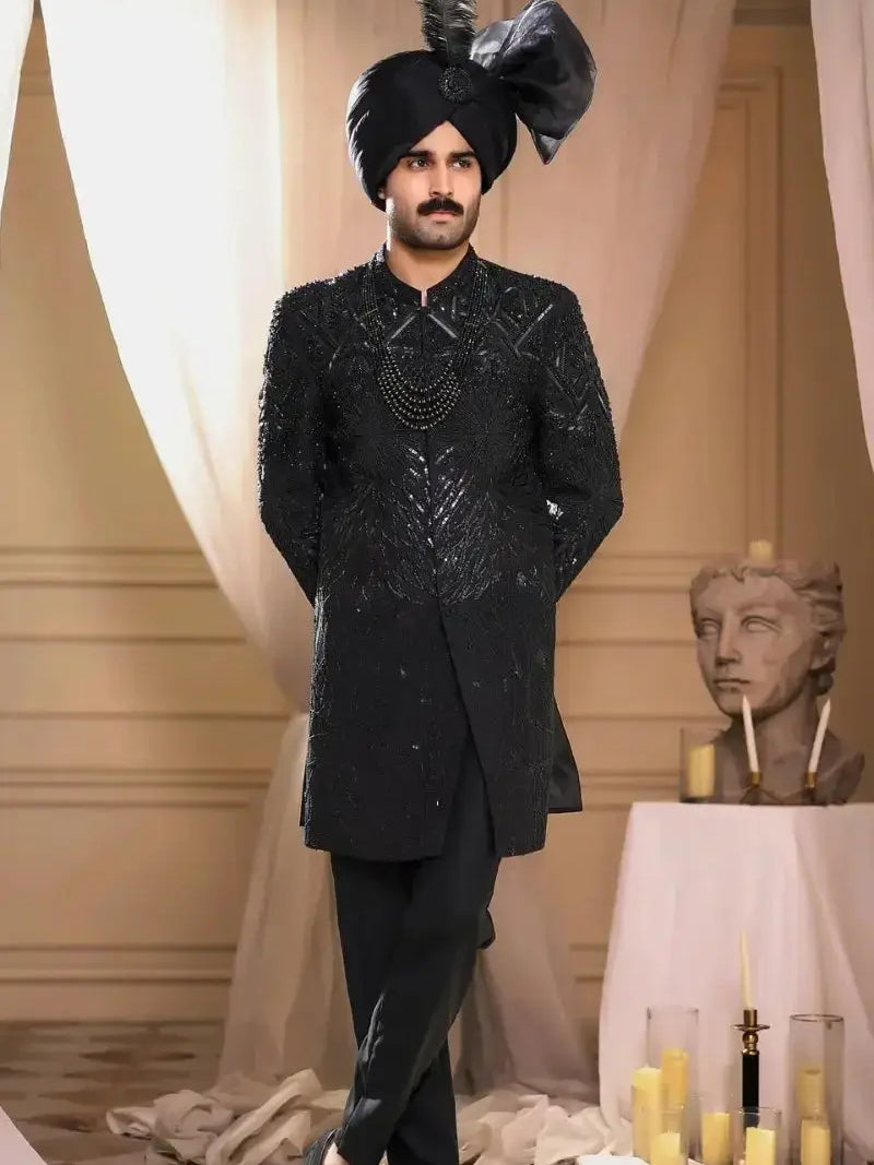 Tajdar – Pakistani Groom Sherwani by Ahsan Tariq Couture – view 1