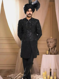 Tajdar – Pakistani Groom Sherwani by Ahsan Tariq Couture – view 1