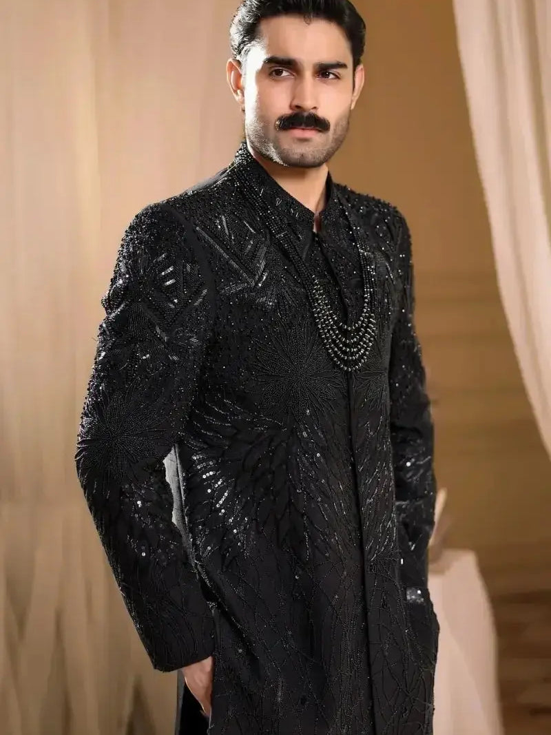 Tajdar – Pakistani Groom Sherwani by Ahsan Tariq Couture – view 4
