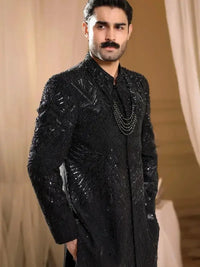 Tajdar – Pakistani Groom Sherwani by Ahsan Tariq Couture – view 4