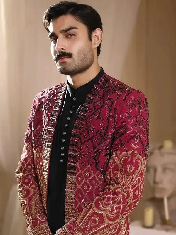 THAKUR SINGH – Pakistani Couture Jacket by Ahsan Tariq Couture – view 5