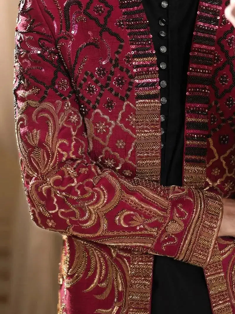 THAKUR SINGH – Pakistani Couture Jacket by Ahsan Tariq Couture – view 3