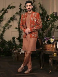 Wazir Khan – Pakistani Prince Coat by Ahsan Tariq Couture – view 1