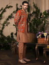 Wazir Khan – Pakistani Prince Coat by Ahsan Tariq Couture – view 5