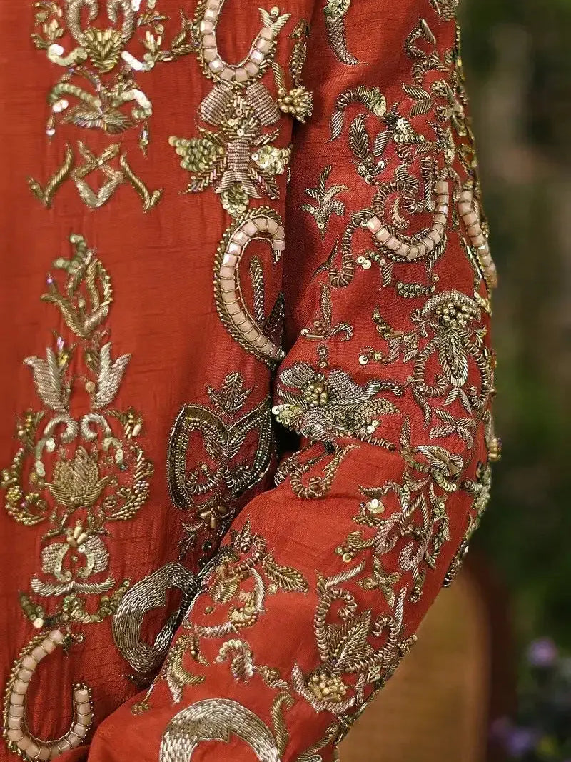 Wazir Khan – Pakistani Prince Coat by Ahsan Tariq Couture – view 2